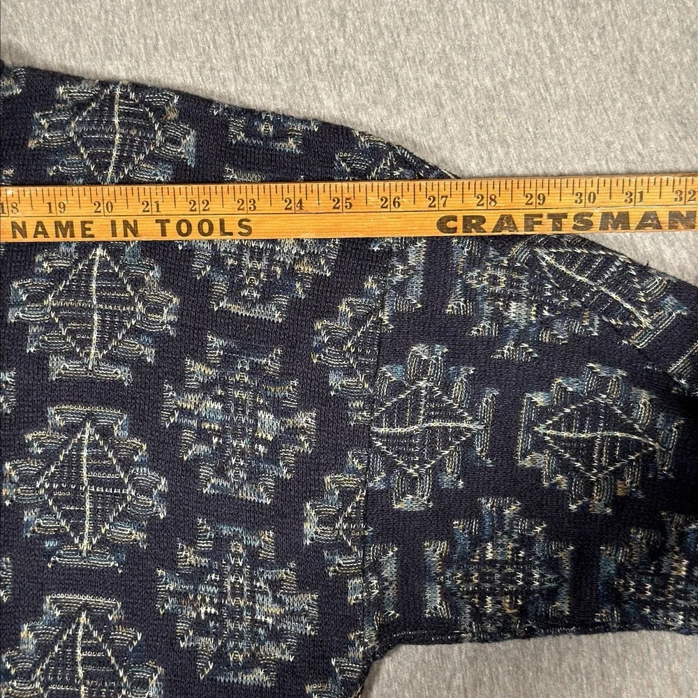 Vintage Tricots St Raphael Wool Sweater Mens Large Geometric 3D Knit Made In USA